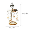 Rotating Candle Holder Thermal Spinning Candlestick Holder Round Revolving Lantern Dream Decoration Candle Tea Light Holder Oasis Select golden deer