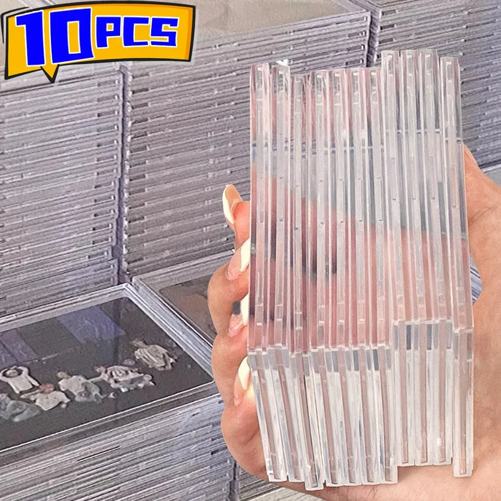 Clear Acrylic Card Holder Snap Type Gaming Sports Trading Card Display Case Kpop Idol Photo Protective Sleeves Not Magnetic Oasis Select