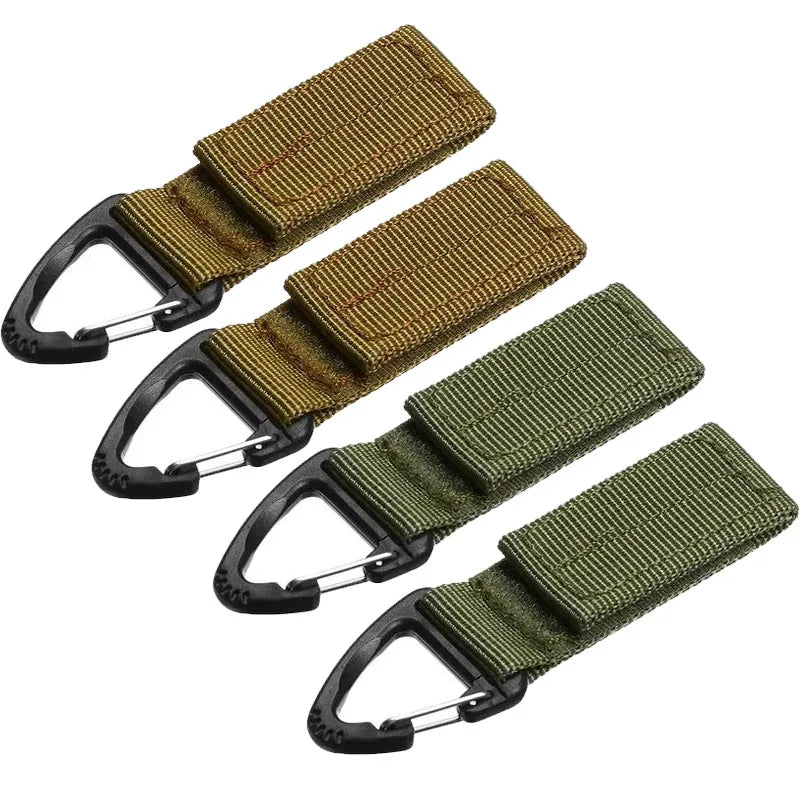 2/4Pcs Tactical Hanging Key Hook Clip Clamp Buckle Nylon Webbing Molle Belt Carabiner Outdoor Strap Climbing Accessories Oasis Select mixed 4pcs 2