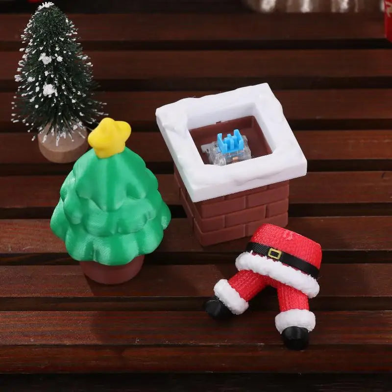 3D Printed Christmas Holiday Decoration Desktop Doll Santa Claus Falling Chimney Cute And Fun Relax Toy Pressed Ornament Clicker Oasis Select