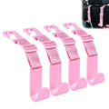 Car Seat Headrest Hooks 4Pcs, Adjustable Reusable Car Interior Accessories, Auto Storage Clips Fasteners, Easy to Install Oasis Select Pink