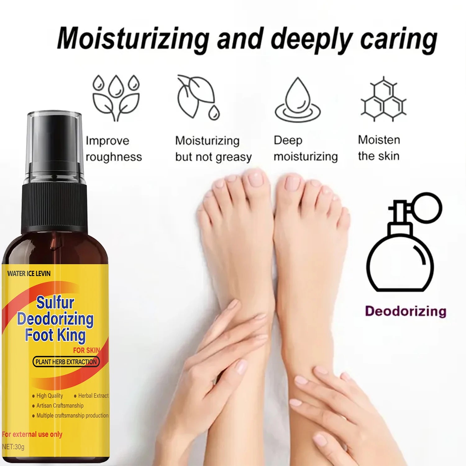 Sulfur Herbal Foot Spray – Odor Control & Moisturizing Foot Deodorant Spray Oasis Select