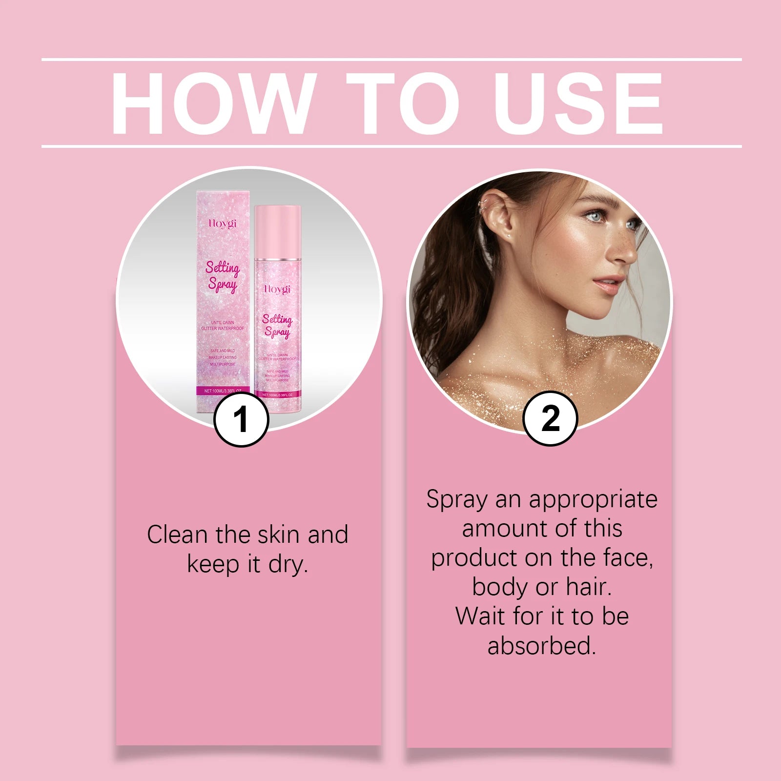 Hoygi Flash Setting Spray Oil Control Waterproof Sweat Proof Long-Lasting Base Makeup for Body Charming Face Fixer Make up Spray Oasis Select