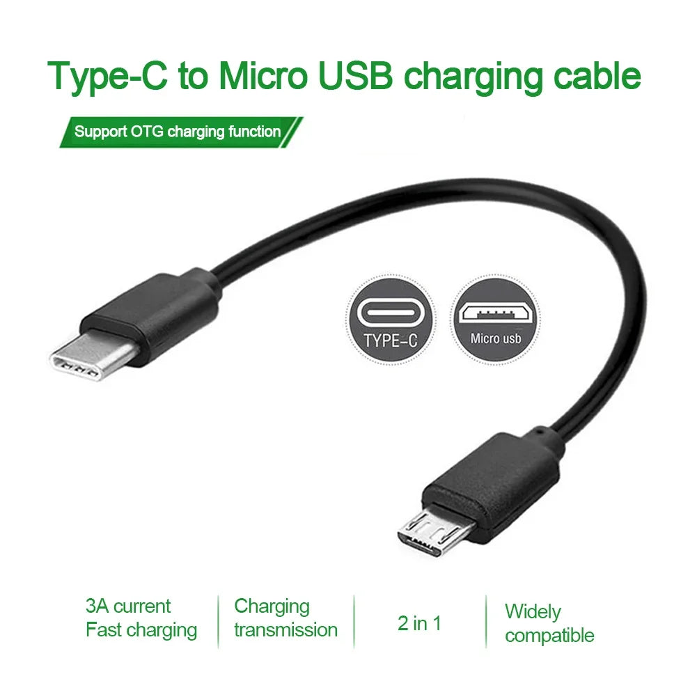 Type-C to Micro USB OTG Cable 30cm/100cm | Fast Data & Charging