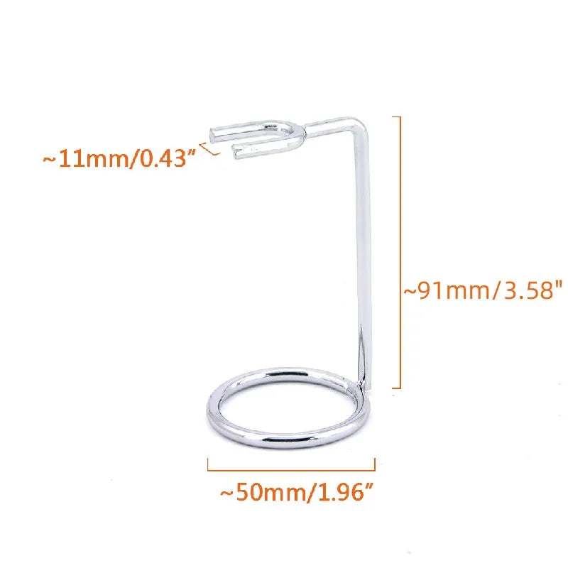 1PC Men Safety Razor Stand Art Metal Double Edge Razor Holder Shaver Storage Racks for Bathroom Salon Barber Shaving Accessories Oasis Select silver