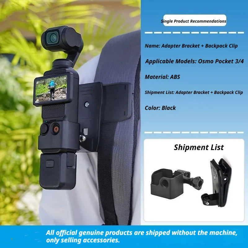 DJI Osmo Pocket 3/4 Head Strap, Chest Mount & Backpack Clip Kit