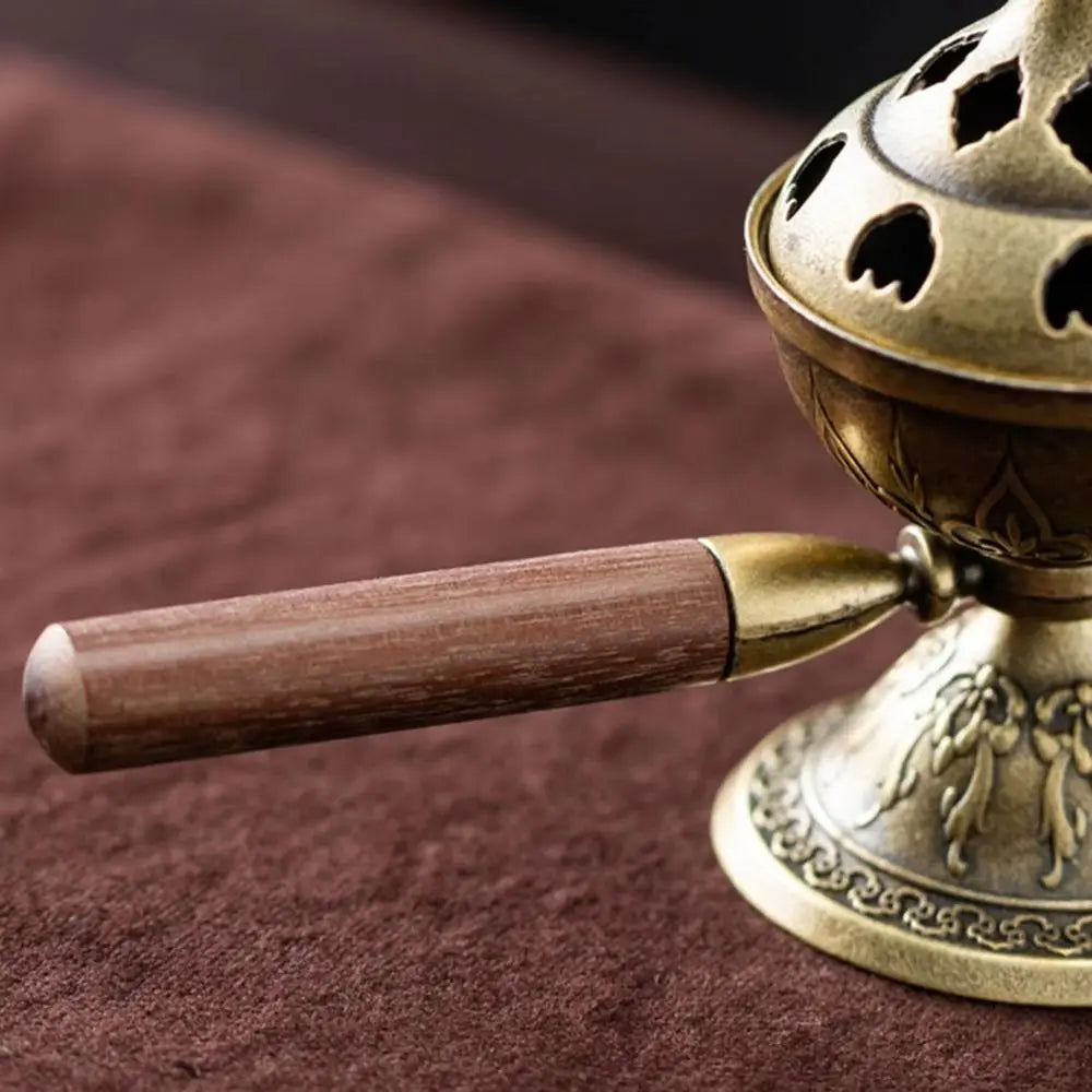 Vintage Alloy Sandalwood Incense Burner Elephant Lucky Hollow Out Lotus Incense Censer Year of the Horse Mini Three Legged Stove Oasis Select