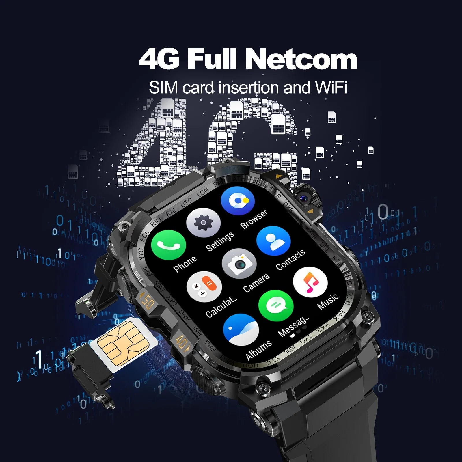 New Q888 4G Smart Watch GPS Wifi Android 10.0 OS Smartwatch Video Call 8MP Rotating Camera 2.06inch AMOLED HD Screen 32GB 256GB Oasis Select