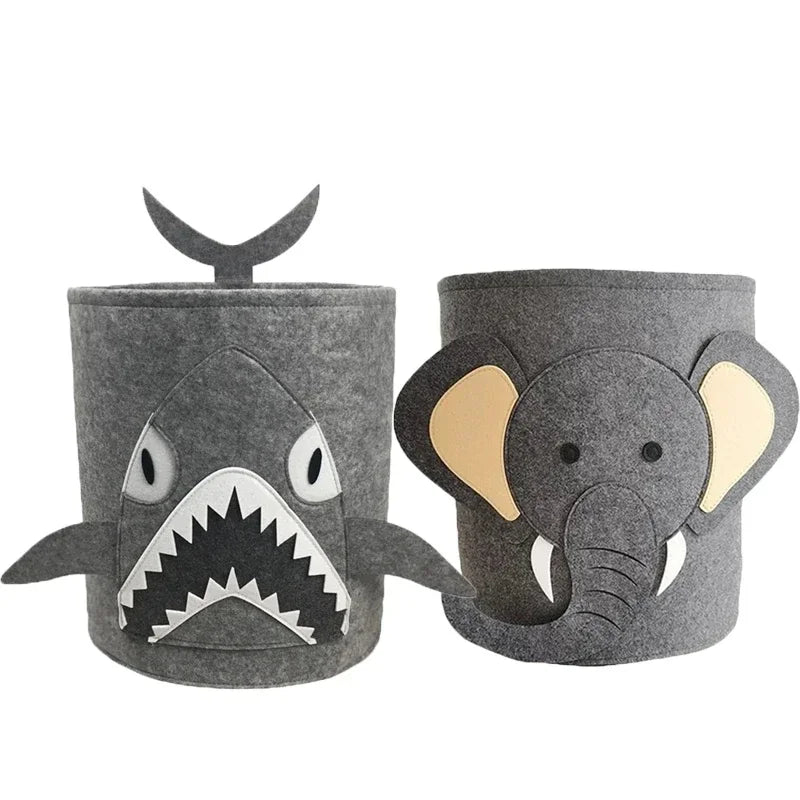 Panda Dinosaur Baby Storage Basket Felt Toy Organizer Laundry Clothes Bucket Cartoon Nursery Hamper for Kids Gift Idea Oasis Select Mix B-2PCS