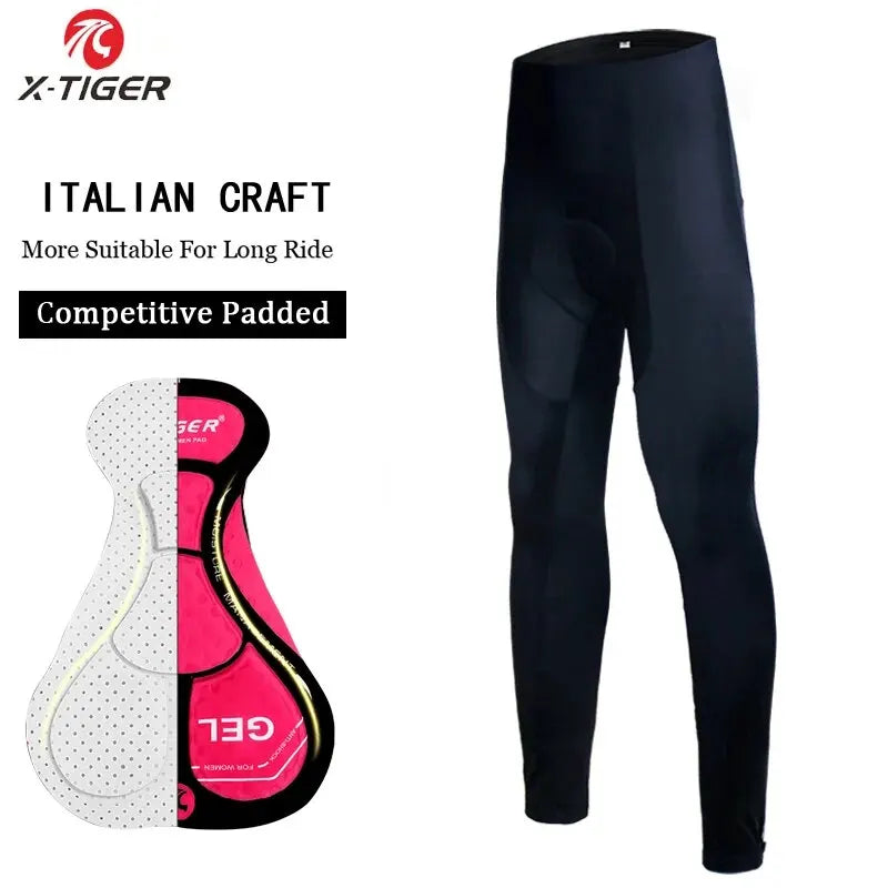 X-TIGER Cycling Pants Spring and Autumn Coolmax Women Bike Pants All Black 5D Gel Pad Professional MTB Cycling Pants Lycra Pants Oasis Select