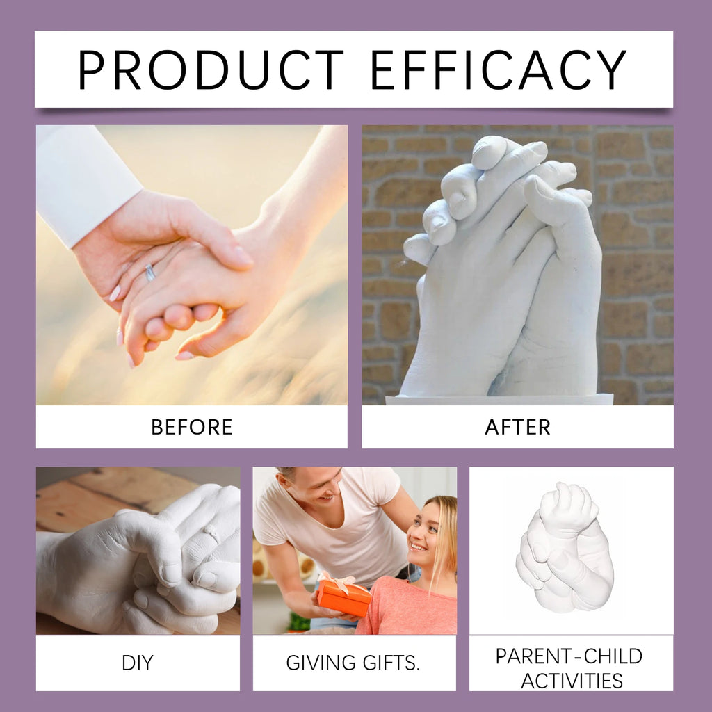 DIY Hand Casting Kit 3D Mold Making Set Family Memorial Gift Couple Baby Handprint Plaster Casting Safe Complete Craft Set Oasis Select