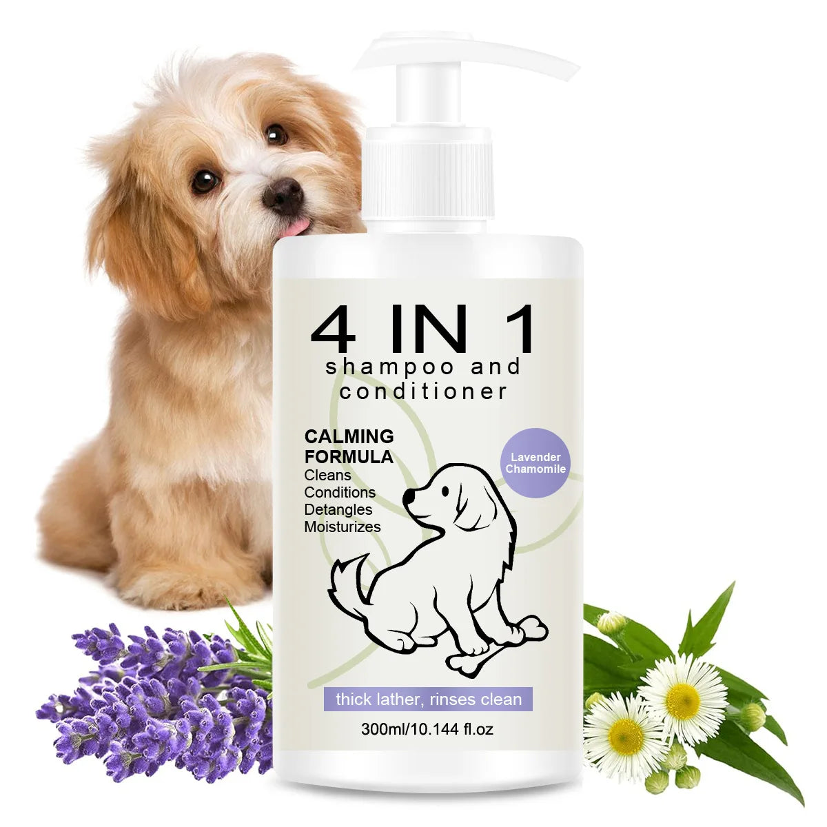 4-in-1 Pet Shampoo & Conditioner for Dogs & Cats | Anti Shed Pet Shampoo Conditioner Oasis Select