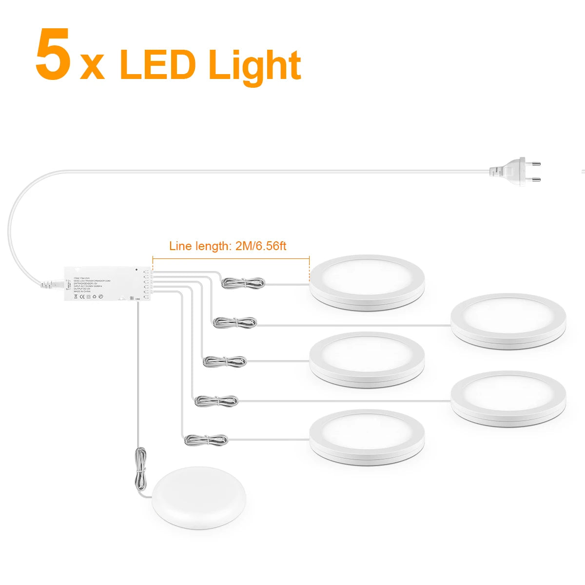 1-10pcs Ceiling Panel Lights with Dimmable Touch Sensor Swtich,5W Puck Light For Cabinet Study Desk Storage Shelf Night Lighting Oasis Select 5x LED Panel Light Warm White