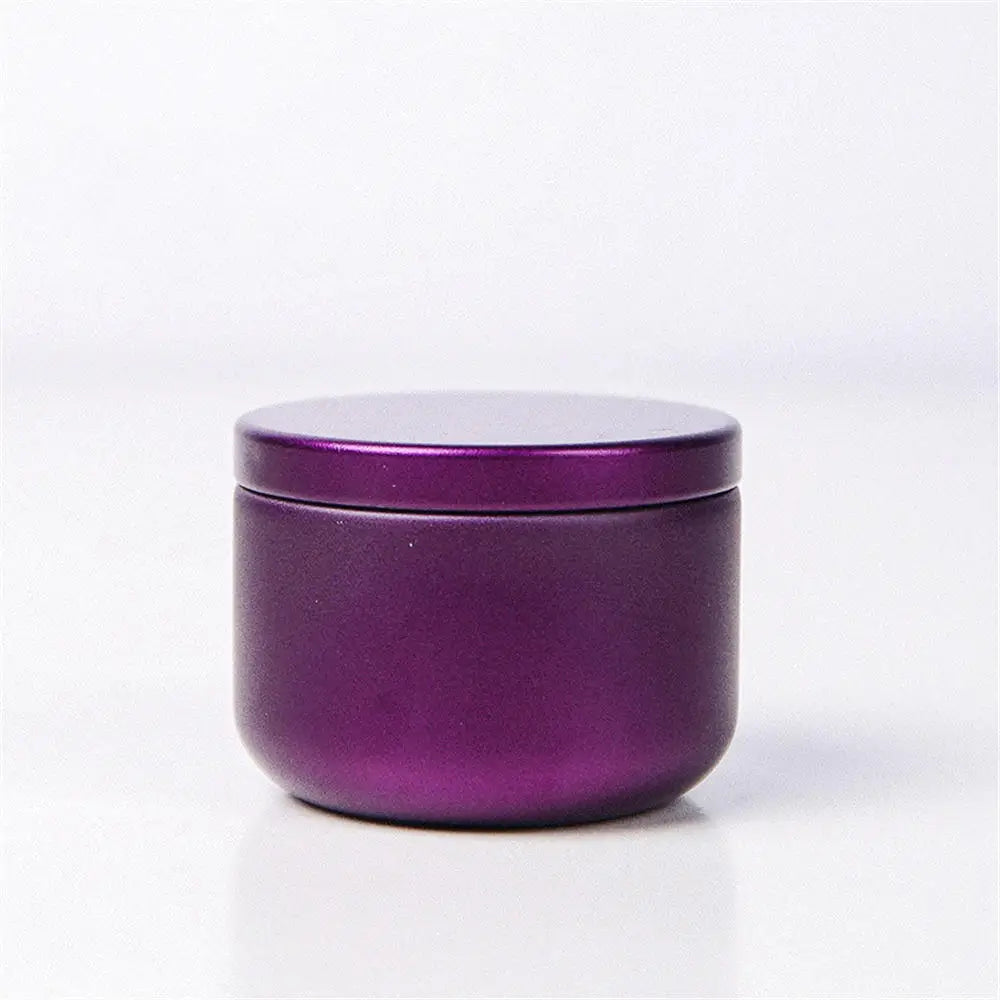 Portable Solid Color Mini Tin Box Tea Sealed Jar Packing Boxes Jewelry Candy Small Storage Can Coin Earring Headphones Gift Case Oasis Select Round Purple