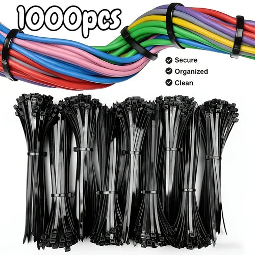 100Pcs Nylon Cable Ties Adjustable Self-locking Ties Straps Uv Resistant Plastic Wire Ties for Home Office Cord Management Oasis Select