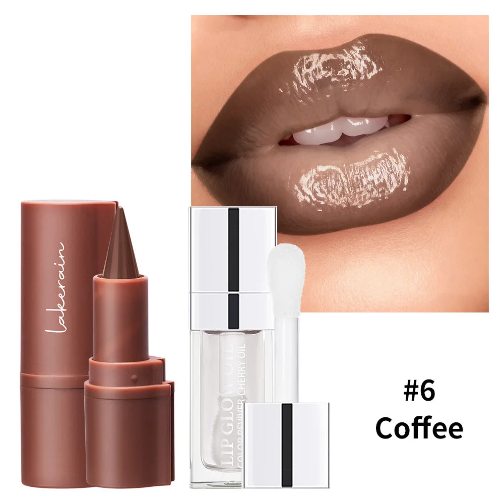 3D Lip Gloss & Lip Liner Set – Hydrating Long-Lasting Formula Lip Gloss & Liner Set Oasis Select color6
