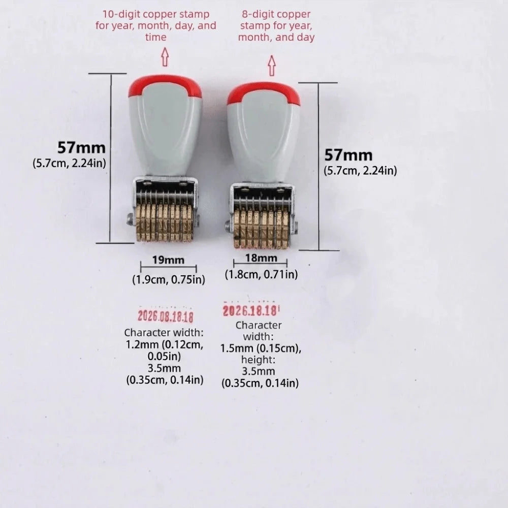 8 Digit Adjustable Number Stamp Rotatable Copper Digital Wheels Adjustment Pin Date Stamp Solid Metal Stamp Head 10 Digit Oasis Select
