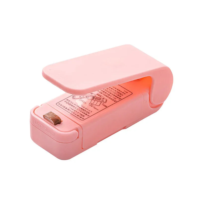 Plastic Heat Bag Sealer Food Packaging Sealing Machine Portable Snack Bag Sealing Clip Kitchen Storage Accessories Home Gadgets Oasis Select 1PC Pink-B