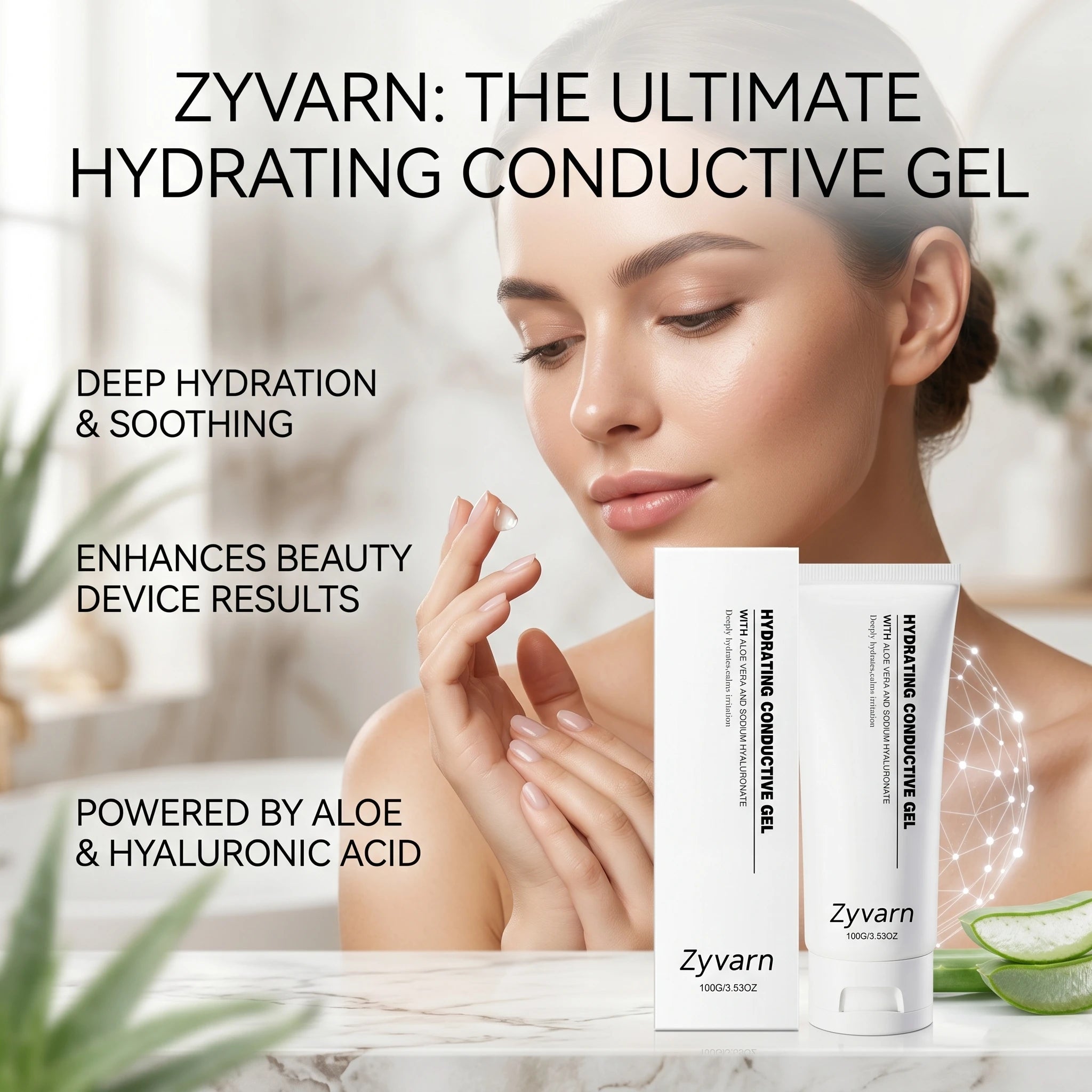 Aloe Vera Hydrating Gel for Beauty Devices Moisturizing Softening Skin Reduce Redness Hydrating Calming Skin Reduces Irritation Oasis Select