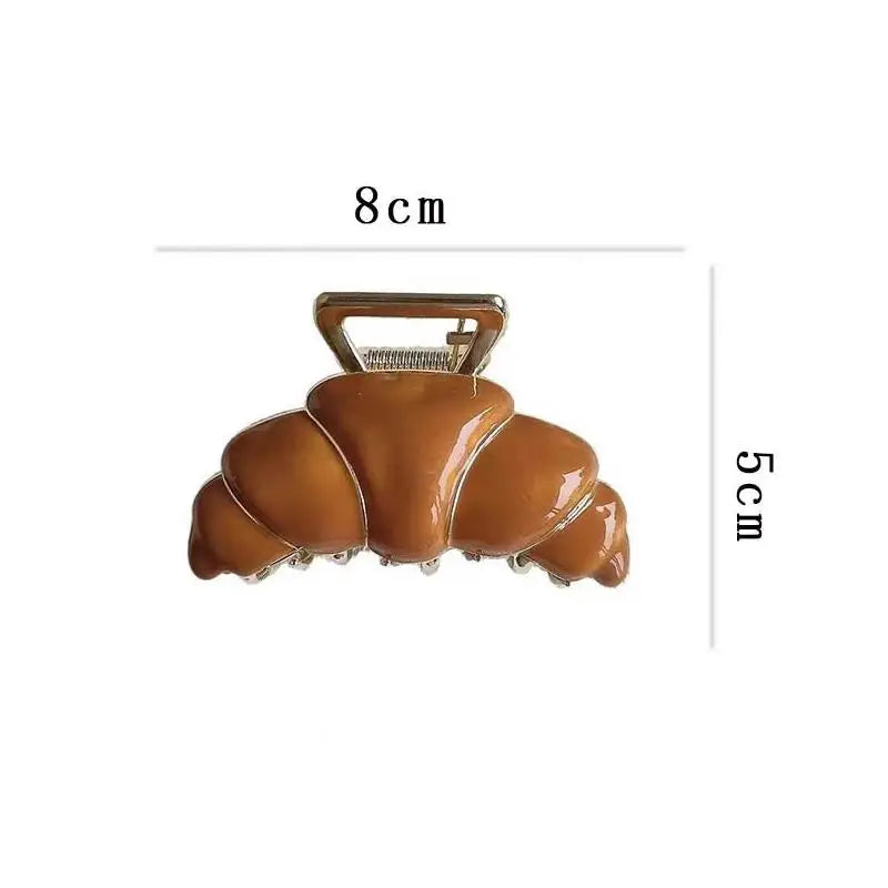 8cm Croissant Hair Claw Clip – Cute Food Series Women & Girls Hair Claw Clip Oasis Select