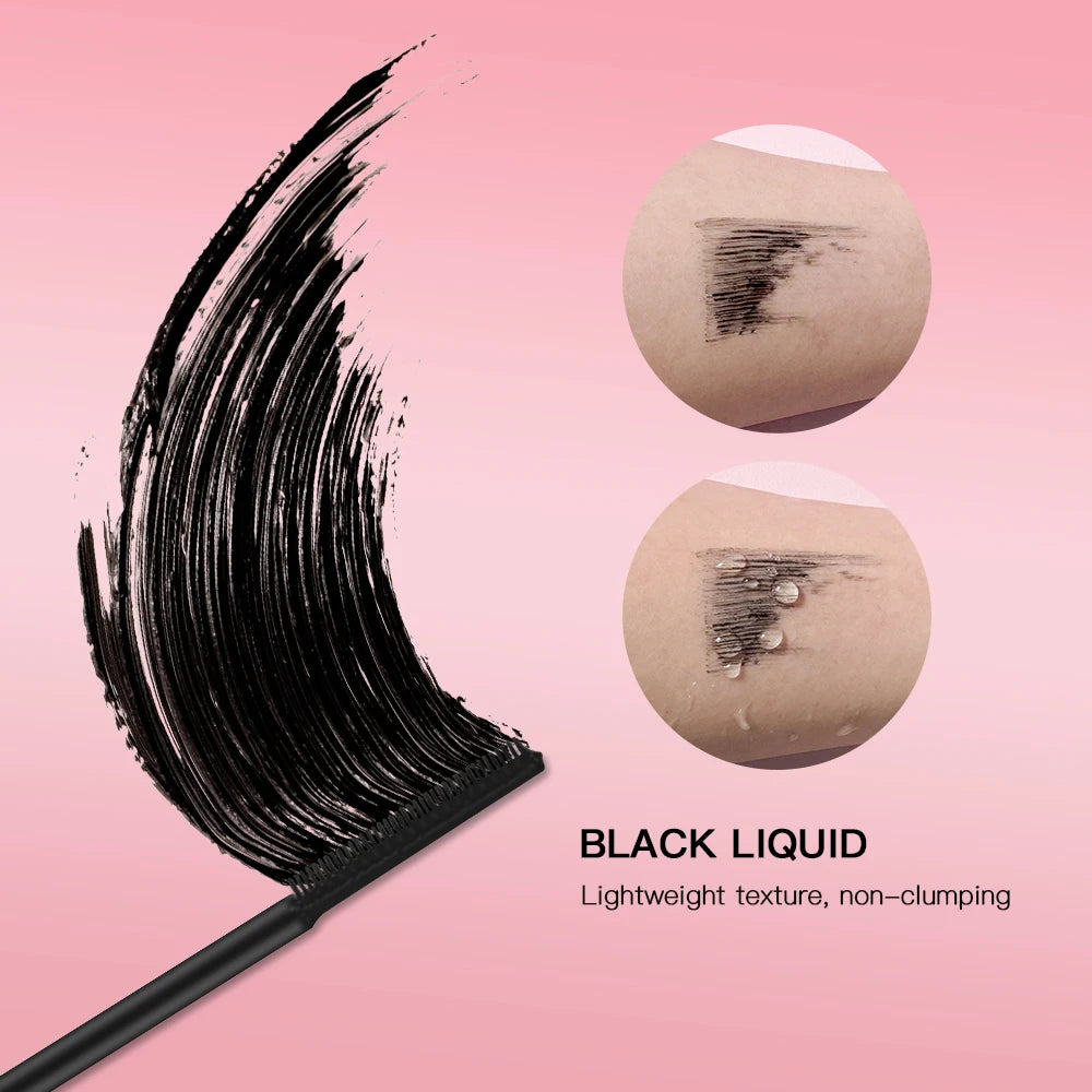 Liquid Black Mascara Smudge-proof Waterproof Eyelash Makeup Curling Volume Lashes Sweat-proof Lengthening Eyelash Women Makeup Oasis Select