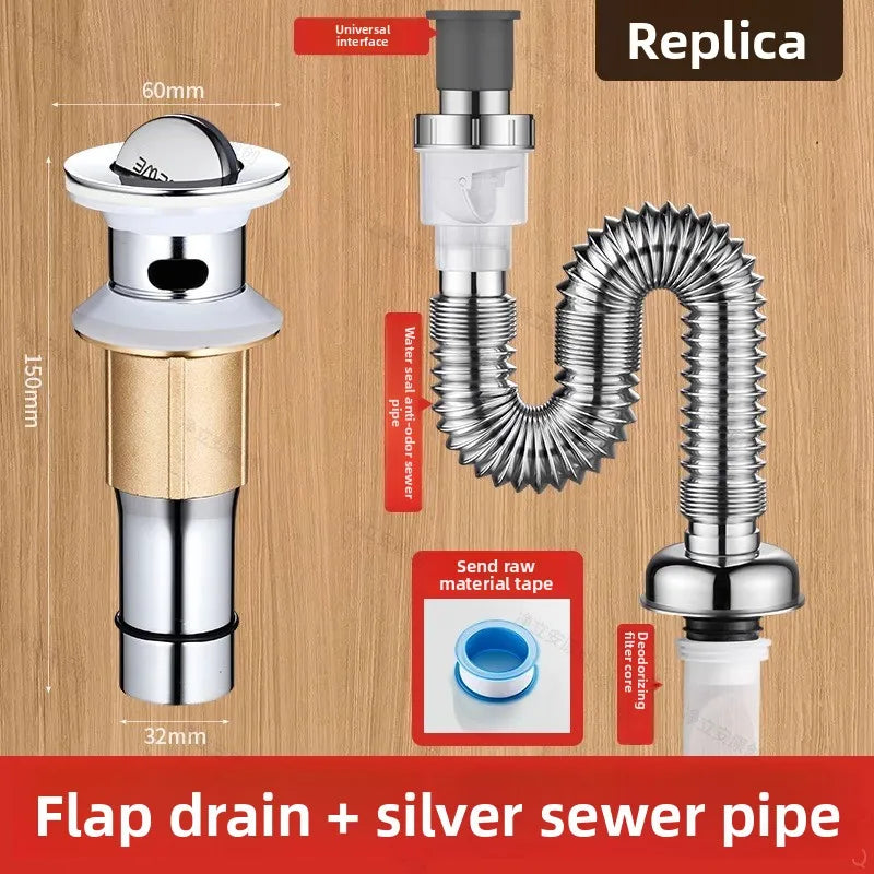 P-Trap Kitchen Sink Deodorant Set Launch Pipeline Deodorizing Filter Sink Strainer Hose Drain Pipe Plumbing Kitchen Accessories Oasis Select I