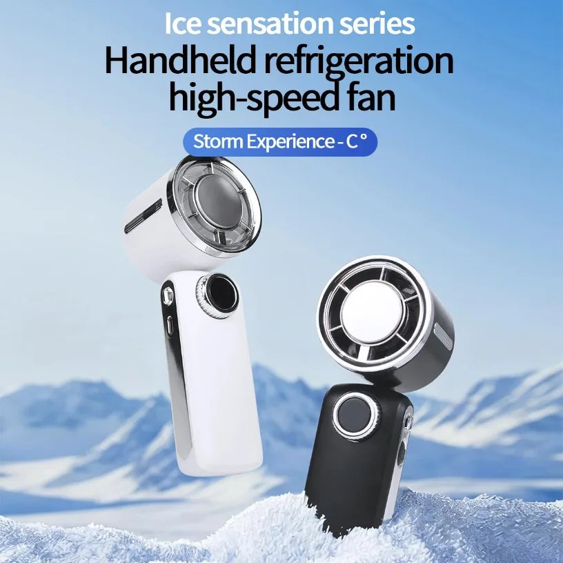 2026 FC01 Semiconductor Cooling Handheld Fan 16°C Ice Wind 100 Speed 145° Foldable 3600mAh LED Display Portable Turbo Fan Oasis Select