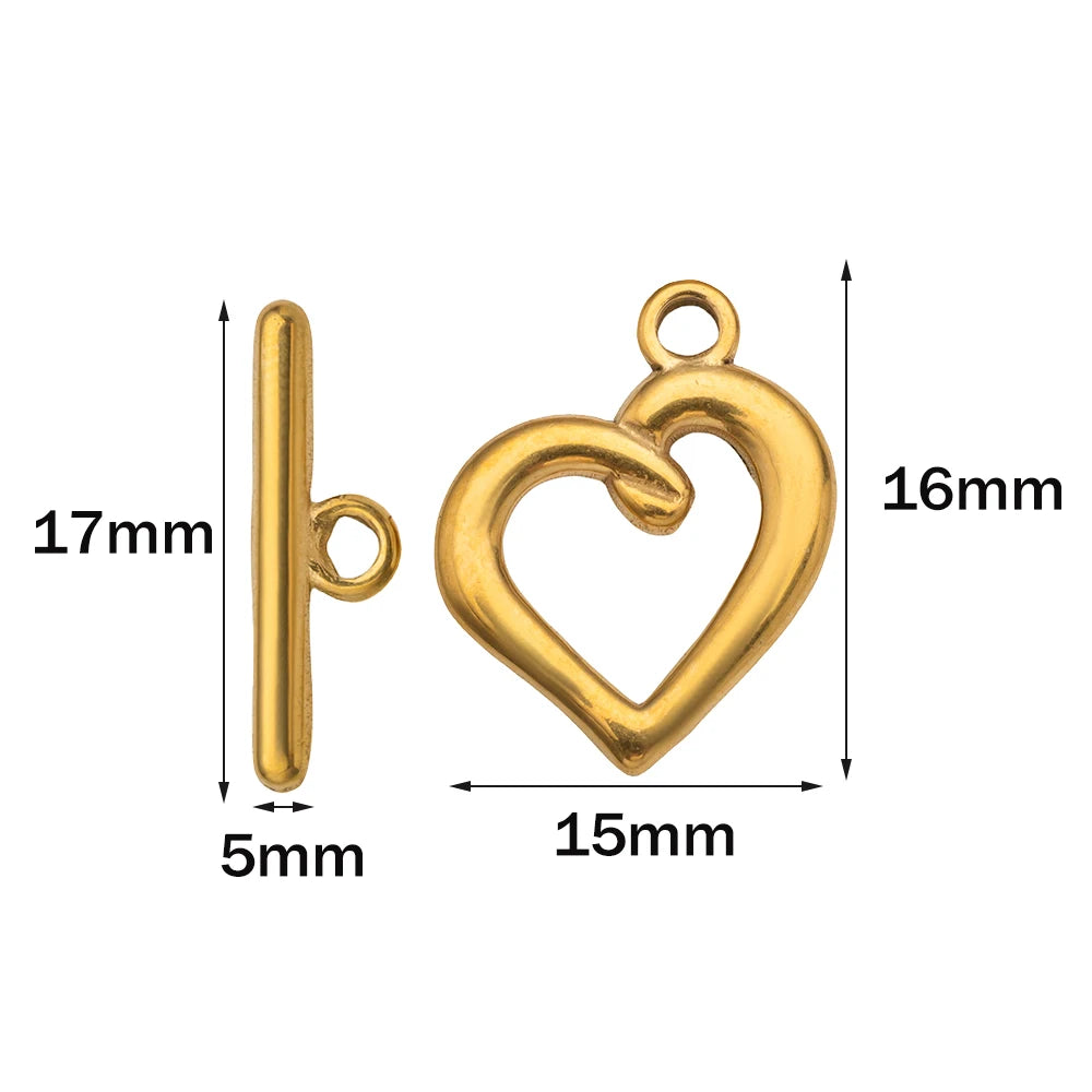 5 Sets Stainless Steel Toggle Clasp T-bar Closure Ring Fastener Hook End Connectors for DIY Necklace Bracelet Jewelry Making Oasis Select Gold
