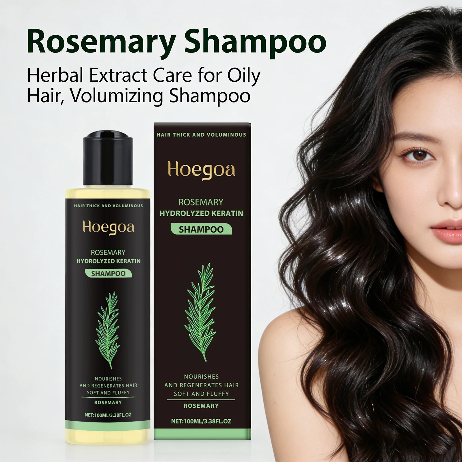 Rosemary Shampoo Soothing Scalp Anti Dandruff Oil Control Hair Regrowth Repair Frizzy Damaged Split Ends Hair Cleaning Shampoo Oasis Select
