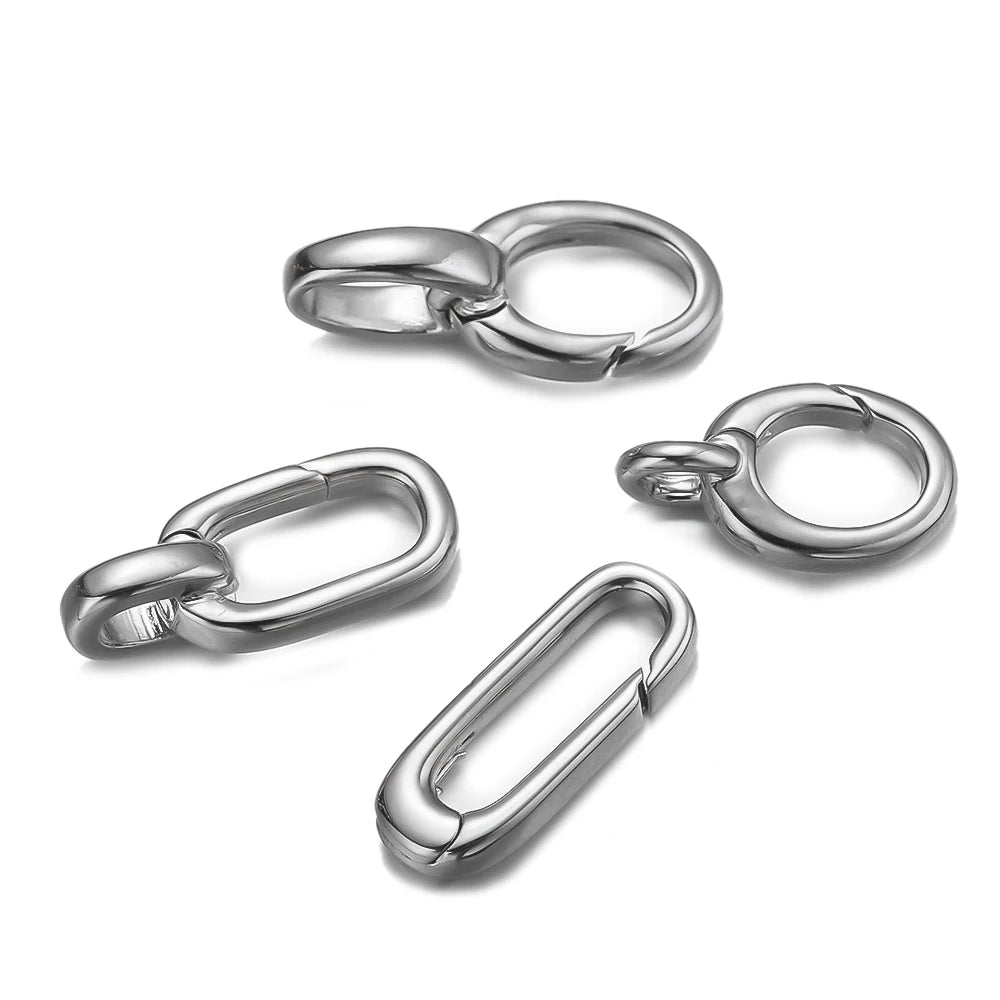 2pcs 14K18K Gold Filled Oval Clasp Spring Claps Connector Carabiner Keychain for DIY Jewelry Finding Necklace Bracelet Making Oasis Select