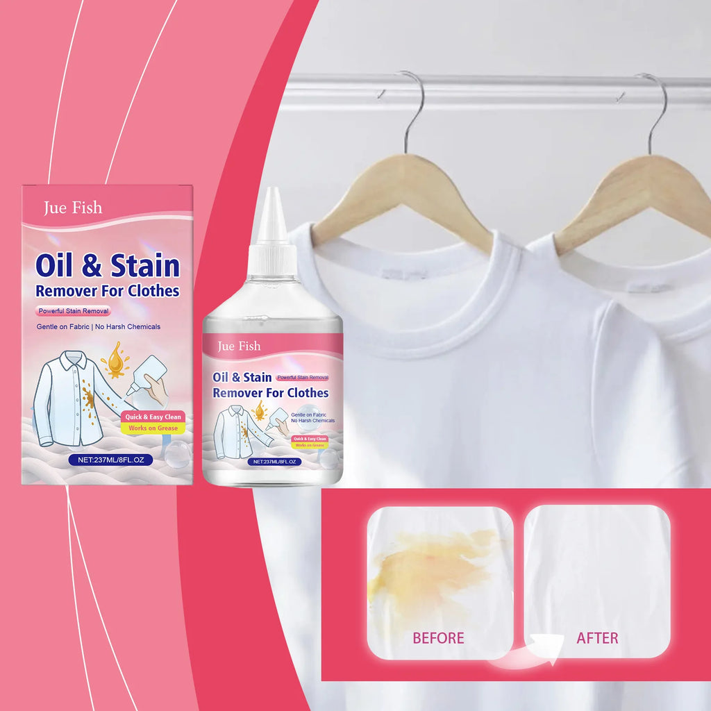 Jue-Fish Clothing Degreaser – Oil Stain Remover for Fabric Clothing Stain Remover Oasis Select