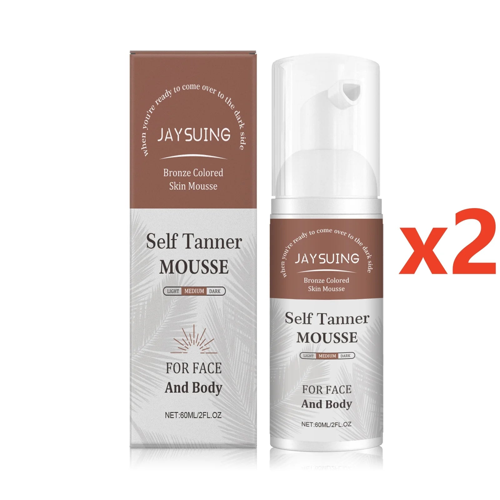 Jaysuing Self Tanner Mousse – Sunless Tanning Foam 60ml Self Tanning Mousse Oasis Select 120ml Boxed