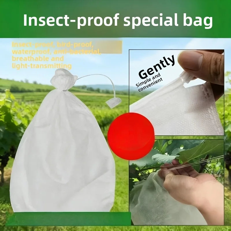 50pcs Fruit Protection Bags,Insect-Proof &Bird-Proof,Breathable Non-Woven Fabric,for Home Garden Vineyard Vegetables Green House Oasis Select