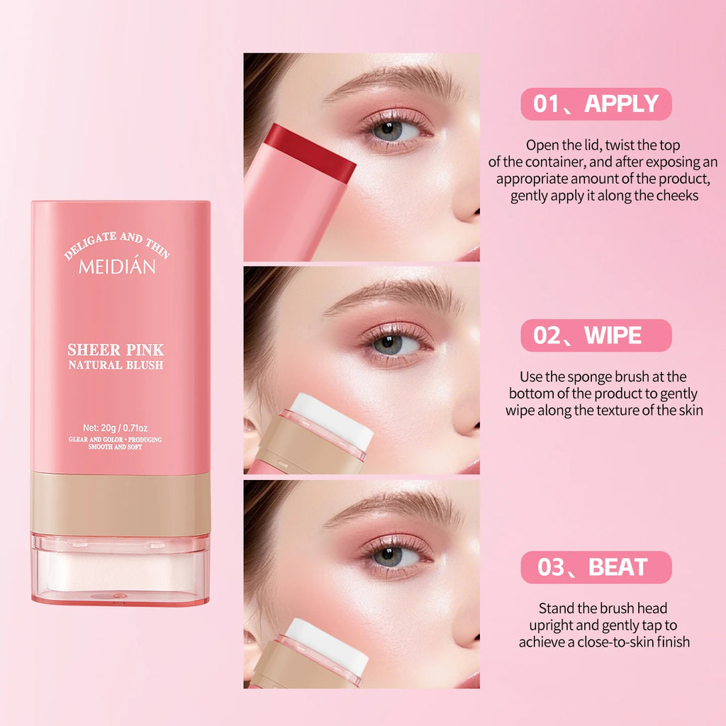 Natural Blush Stick – Long-Lasting & Lightweight Cheek Color Blush Stick Oasis Select