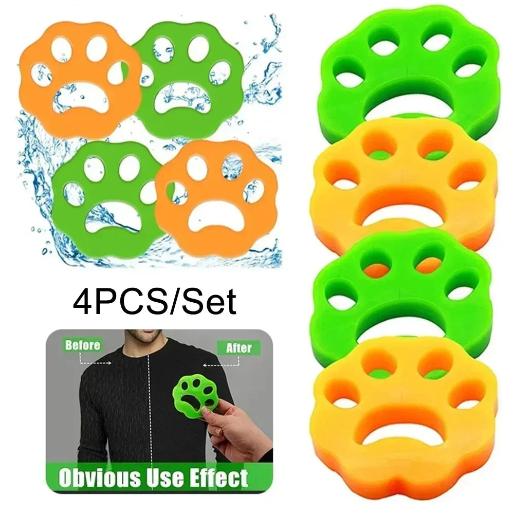 Cat Claw Silicone Hair Remover 4pcs Washing Machine Clothes Dust Hair Collector Double-Sided Reusable Washable Cleaning Tools Oasis Select