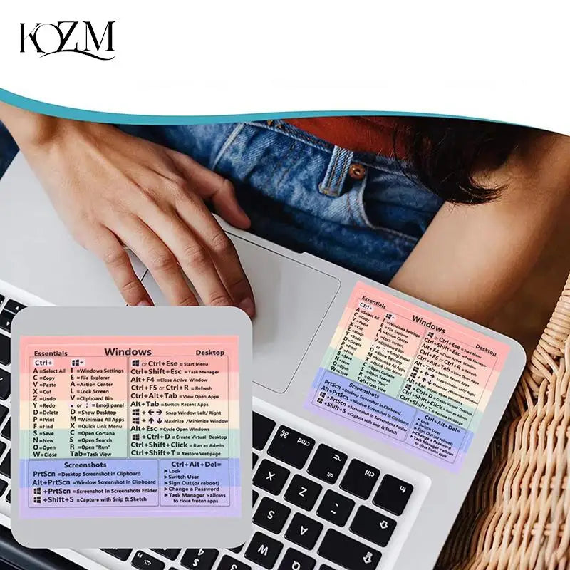 Windows Keyboard Shortcut Sticker – Rainbow PC Cheat Sheet