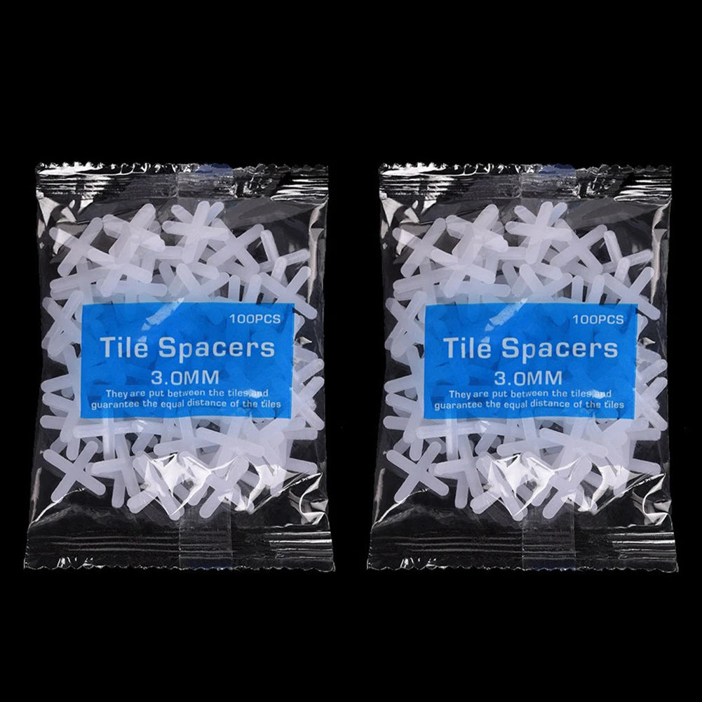 200pcs 1/1.5/2/2.5/3mm Cross Ceramic Tile Leveling System Clips Tile Spacer Ceramic Floor Wall Laying Construction Tool Oasis Select 3.0mm