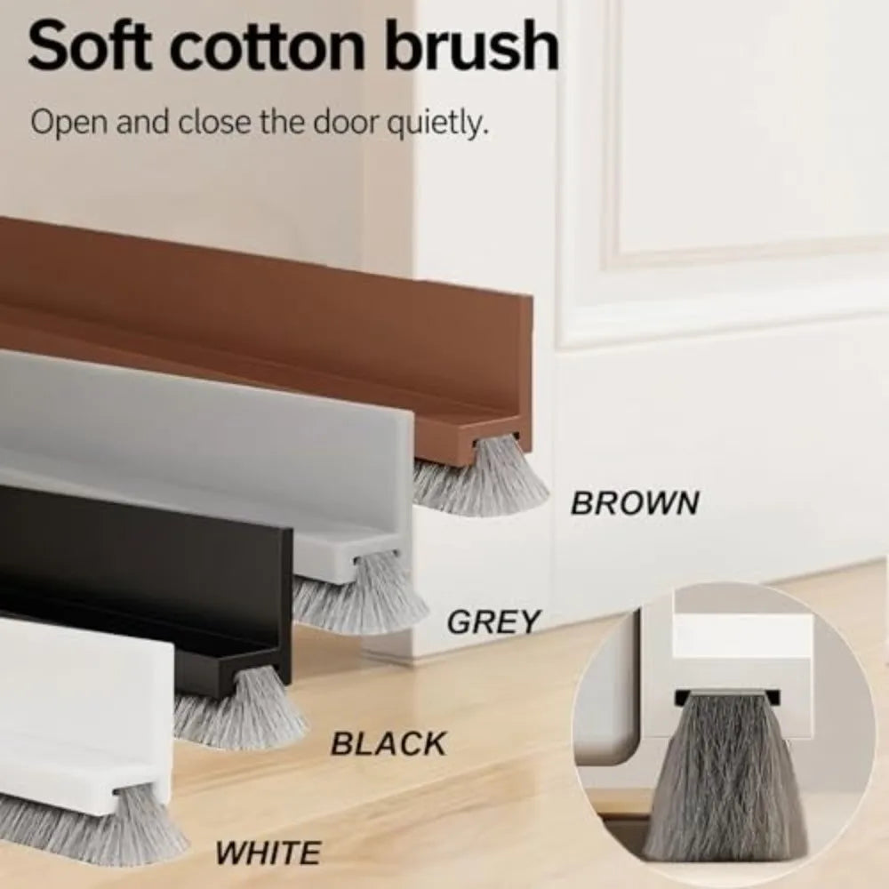 Professional PVC Door Draft Stopper Self Adhesive 100cm Brush Door Seal Brush Design Insect Prevention Weather Stripping Bedroom Oasis Select