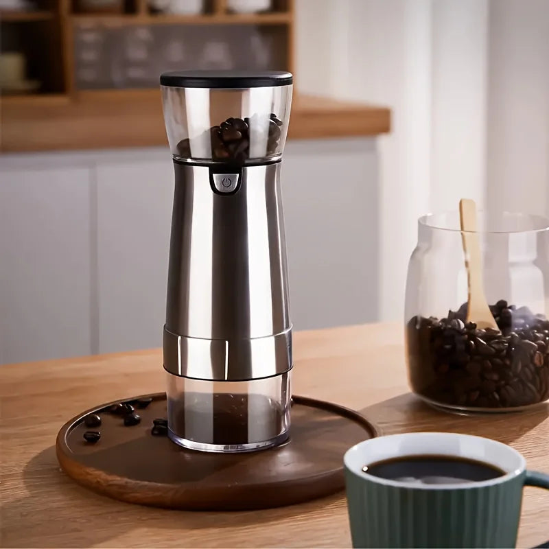 USB Rechargeable Electric Burr Coffee Grinder – Stainless Steel