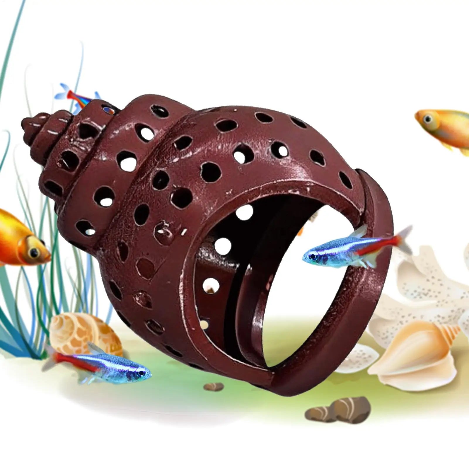 Aquarium Floating Cave Fish Shrimp Hideout Shelter Hammock Feeding Ring Resting Spot for Betta Small Aquatic Pet supplies Oasis Select
