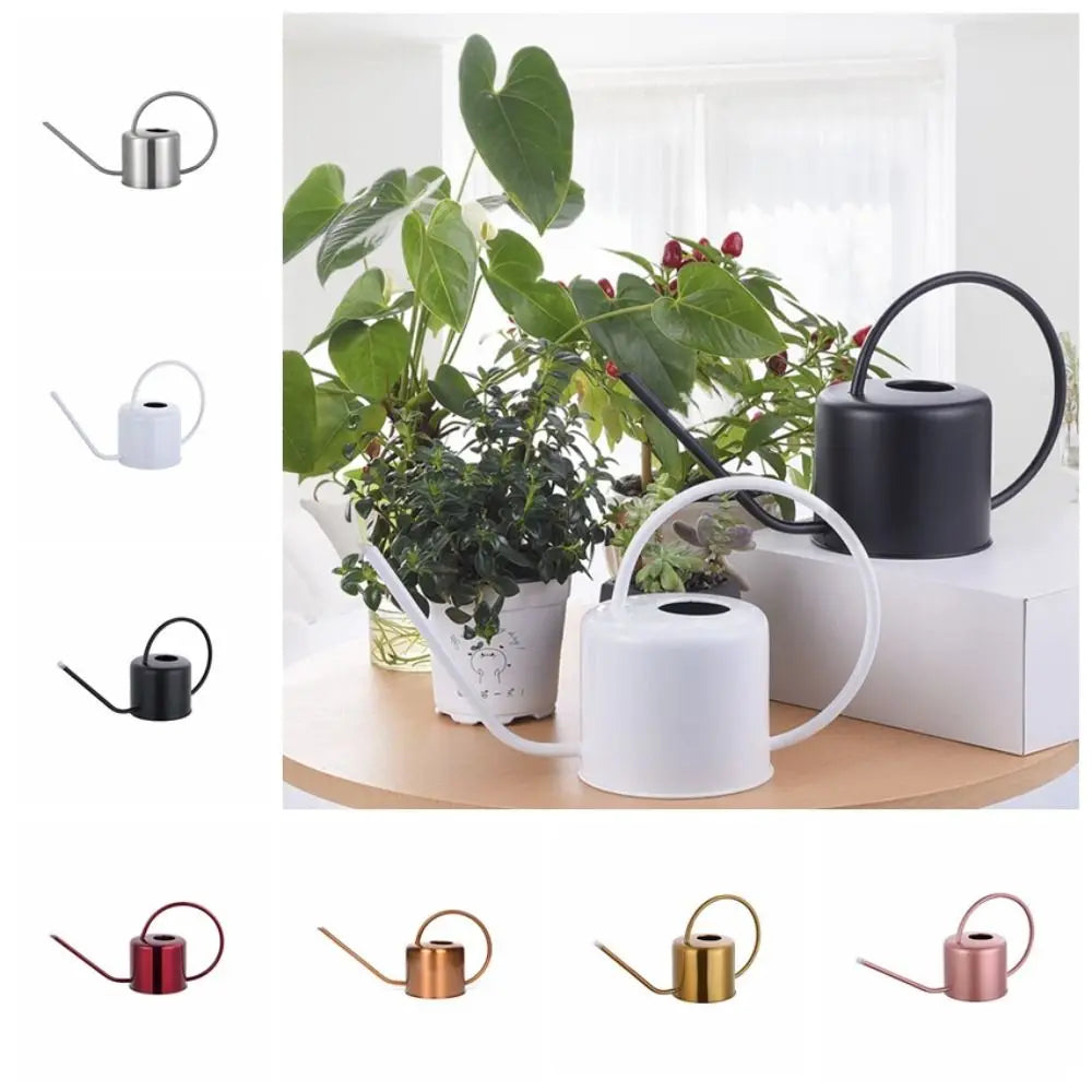 Sprinkler Stainless Steel Watering Can Rustproof Leakproof Comfortable Watering Pot 1.3L Long Nozzle Spray Kettle Gardening Oasis Select