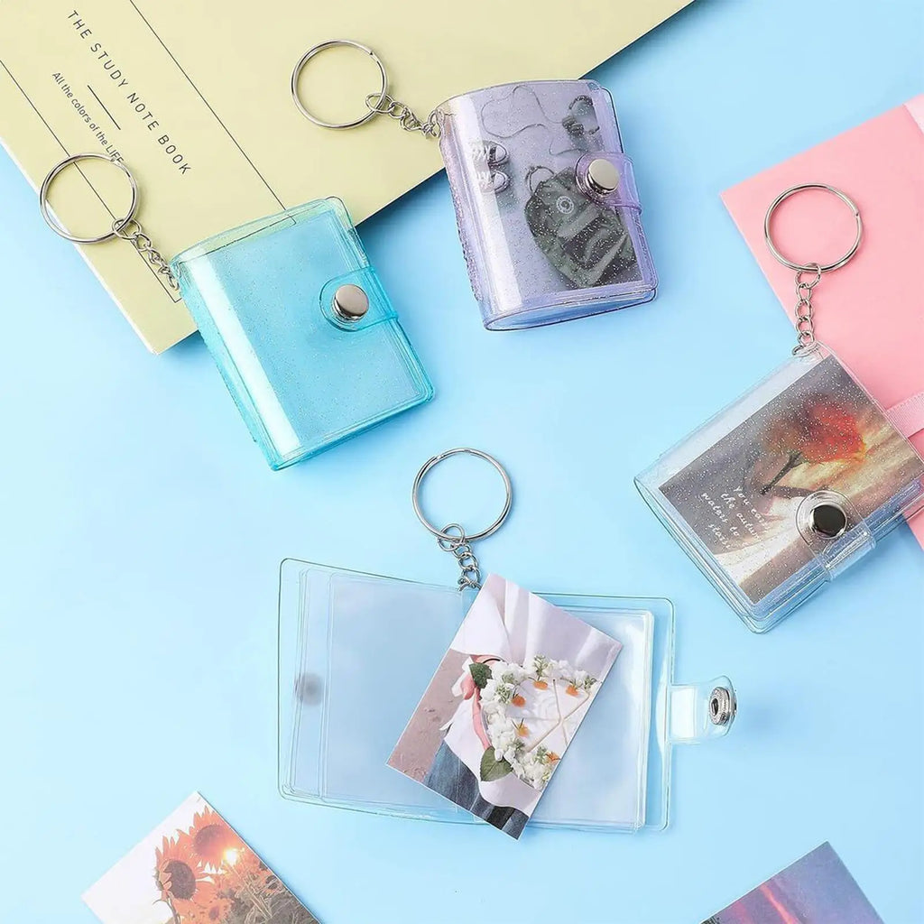 2 Inch Mini Photo Album Mini Keyring ID Instant Pictures Interstitial Storage Case Card Collect Book Photocard Holder Keyring Oasis Select