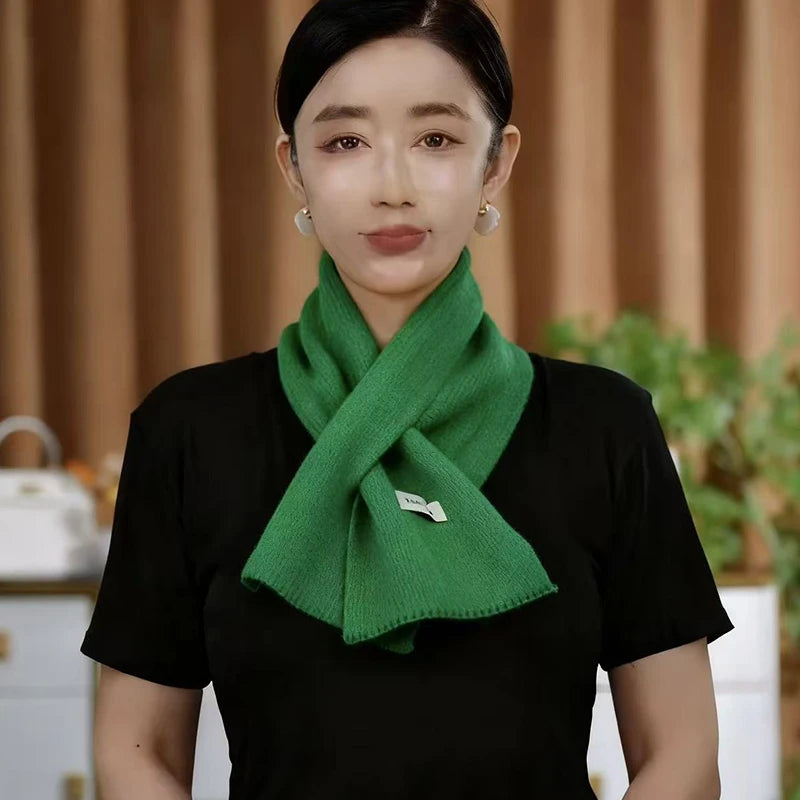 Women's Winter Knit Crossover Scarf – Warm Neck Collar