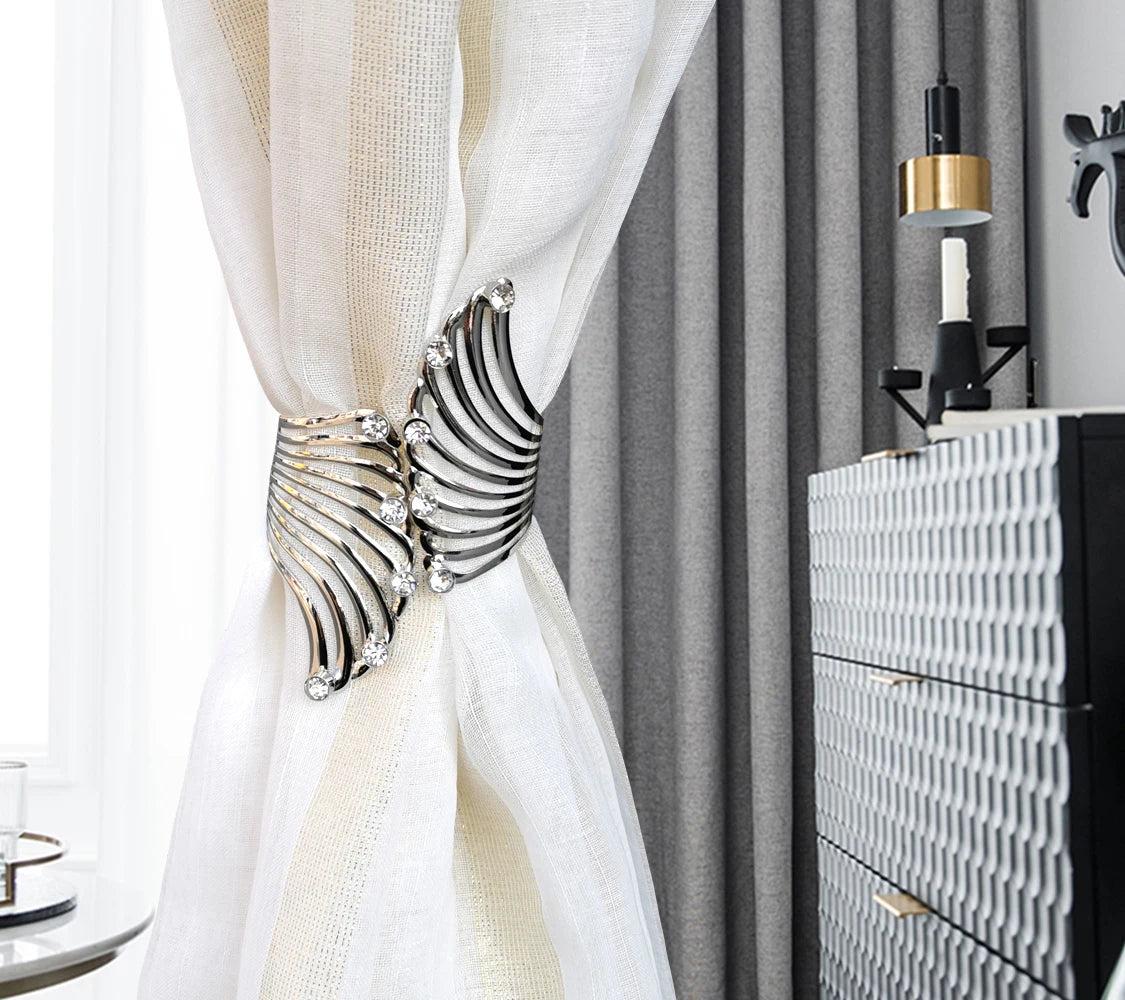 Angel's wing curtain strap modern simple curtain clip without punching and installation of metal decorative curtain buckle Oasis Select