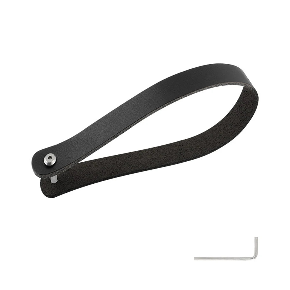 Bike Accessory Cowhide Handle Bike Commuting Black Convenient Pull Ring Lightweight Design Quick Removal Feature Oasis Select Is black