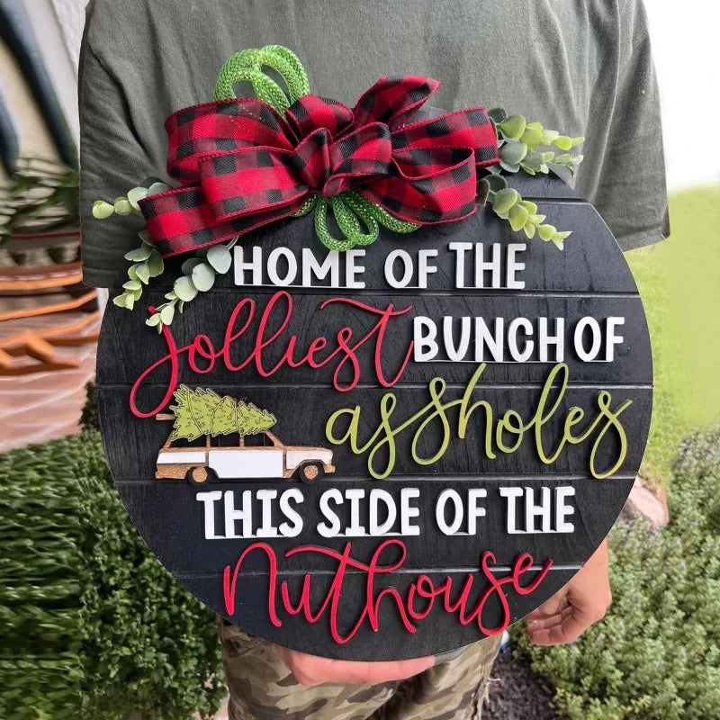 Fun Front Door Sign Christmas Decorations Wreaths Party Supplies Wooden Crafts Door Listing Oasis Select