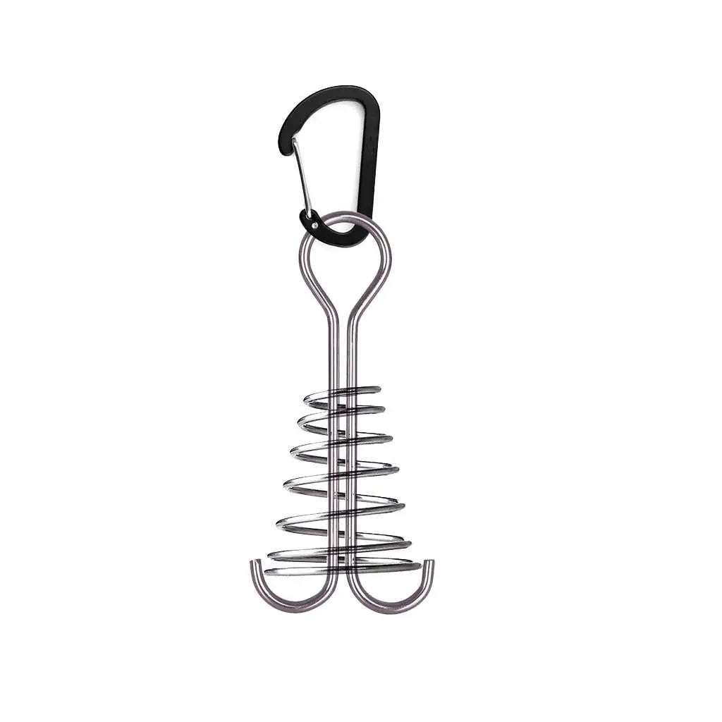 2/4Pcs Camping Tent Fishbone Anchor Peg Aluminum Alloy Spring Hook Tent Wind Rope Fixed Nail for Tarp Awning Canopy Accessories Oasis Select