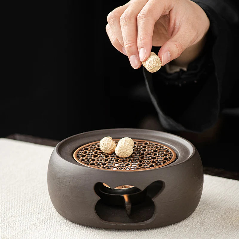 Terracotta Multi-functional Candle Tea Boiling Base Warm Tea Baking Tea Furnace Heating Insulation Furnace Oasis Select