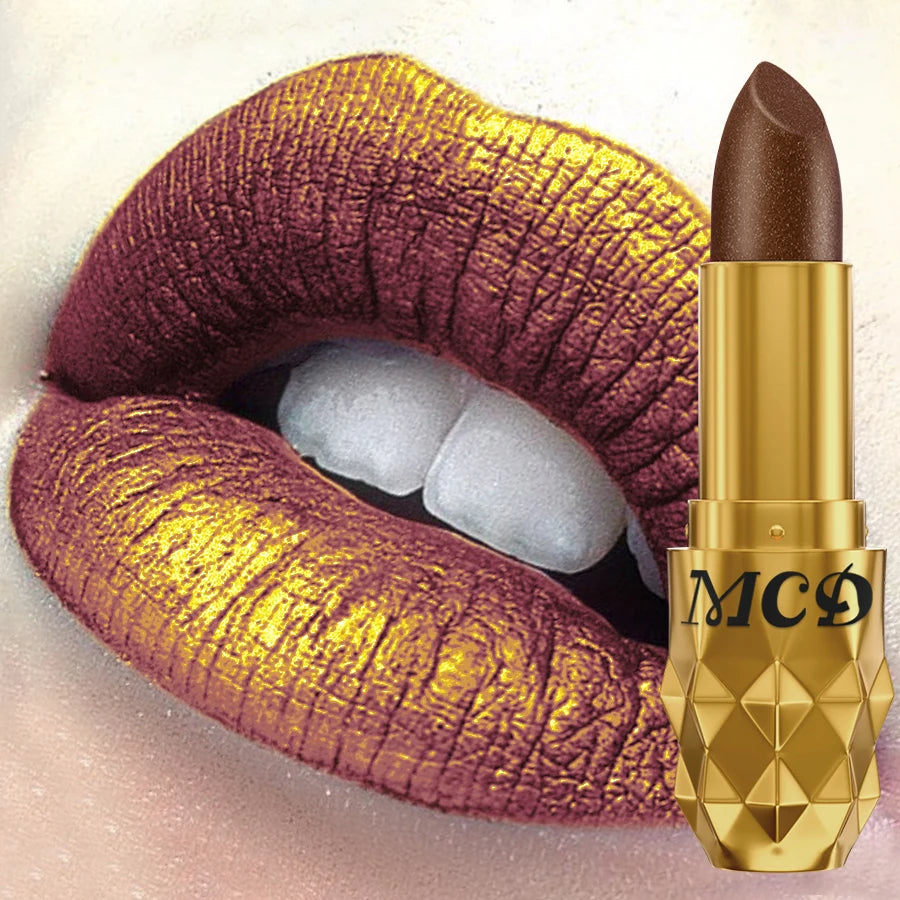 MCD 5-Color Glitter Pearlescent Lipstick Set – Long-Lasting Lip Tint
