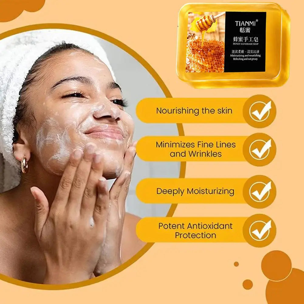 honey soap, deep cleaning, hydrating and moisturizing, softens rough skin, smoothes skin,easy to carry for outdoor travel 1PCS Oasis Select